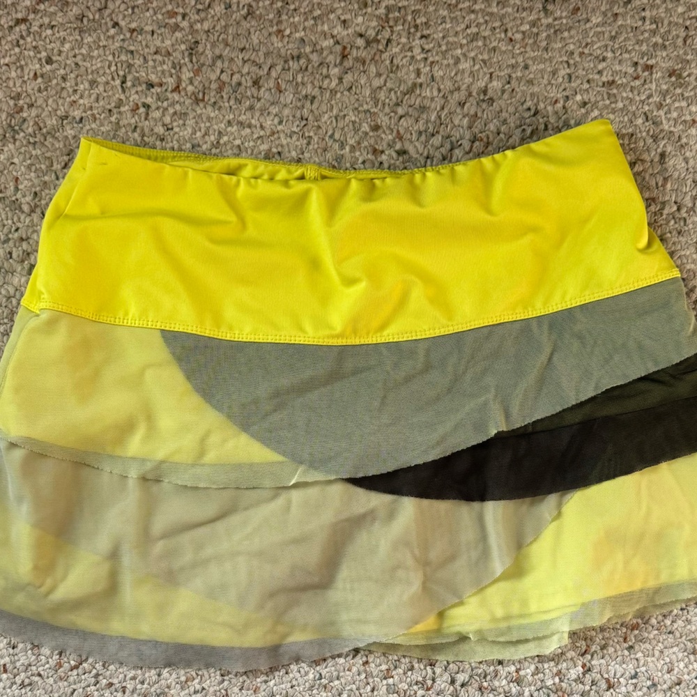 Neon green and black tennis skirt